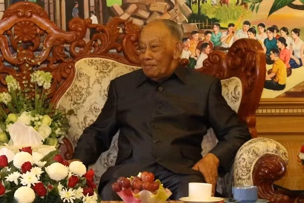 El expresidente del Partido Popular Revolucionario de Laos (PPRL) y ex jefe de Estado Khamtai Siphandone. (Fotografía: VNA)