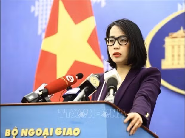 La portavoz del Ministerio de Relaciones Exteriores de Vietnam, Pham Thu Hang. (Fotografía: VNA)