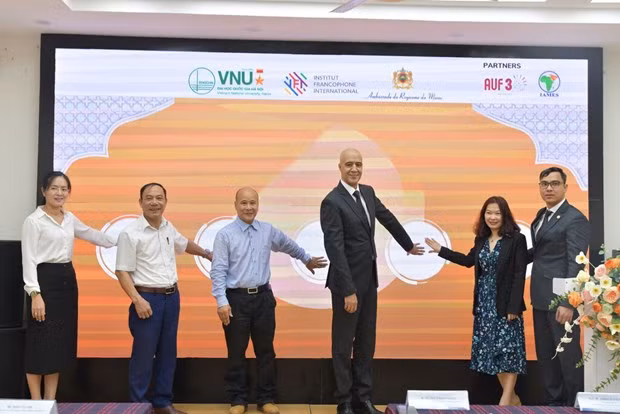 En la ceremonia de inauguración del proyecto de visita virtual de la Puerta de Marruecos. (Fotografía: VNA)