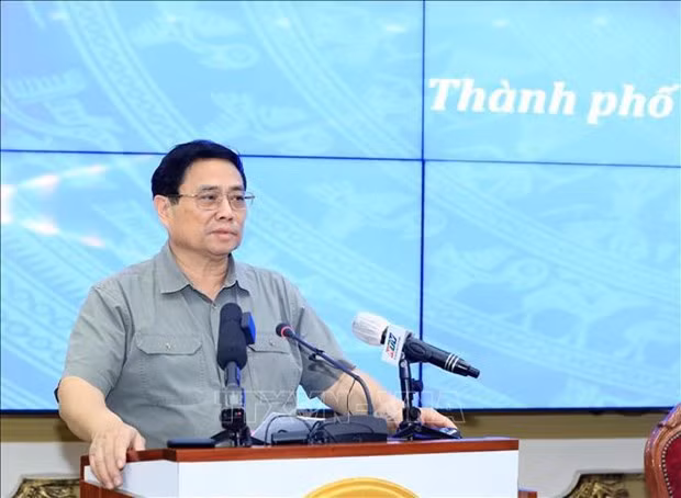 El primer ministro de Vietnam, Pham Minh Chinh, en el evento. (Fotografía: VNA)