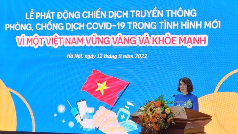 La viceministra Nguyen Thi Lien Huong interviene en el acto. (Fotografía: Nhan Dan)
