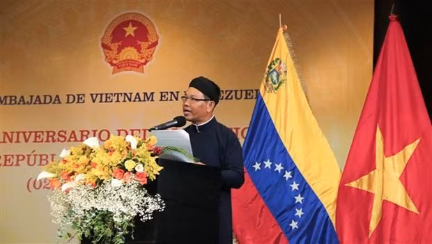 El embajador de Vietnam en Venezuela, Vu Trung My, en la ceremonia. (Fotografía: VNA)