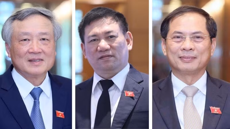 Los vice primeros ministros recién nombrados de Vietnam (de izquierda a derecha): Nguyen Hoa Binh, Ho Duc Phoc, Bui Thanh Son. (Fotografía: Nhan Dan)