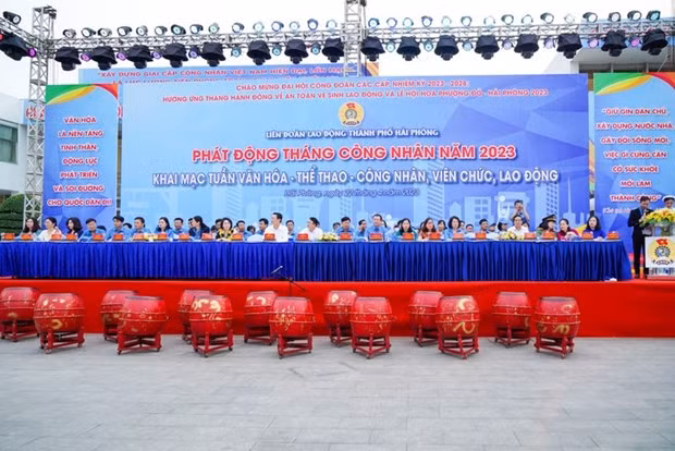 El acto de lanzamiento del Mes de los Trabajadores en Hai Phong. (Fotografía: haiphong.gov.vn)