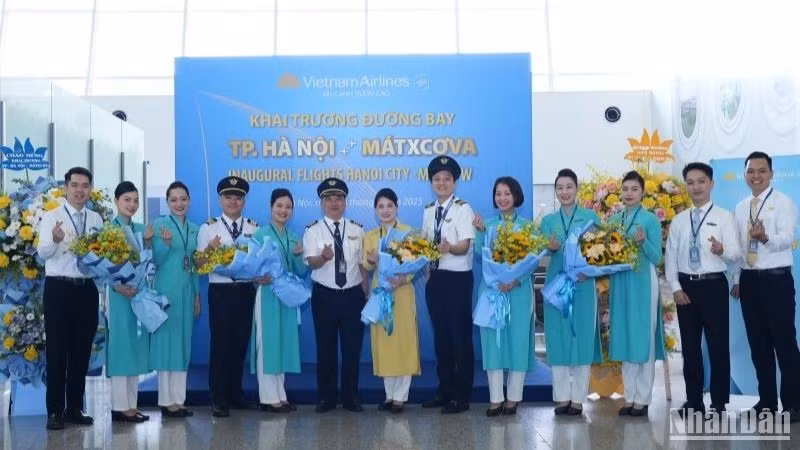 Vietnam Airlines reanuda vuelos directos entre Hanói y Moscú. (Fotografía: Nhan Dan)