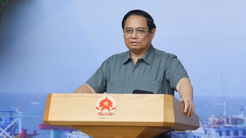 El premier Pham Minh Chinh habla en la sesión. (Fotografía: Nhan Dan)