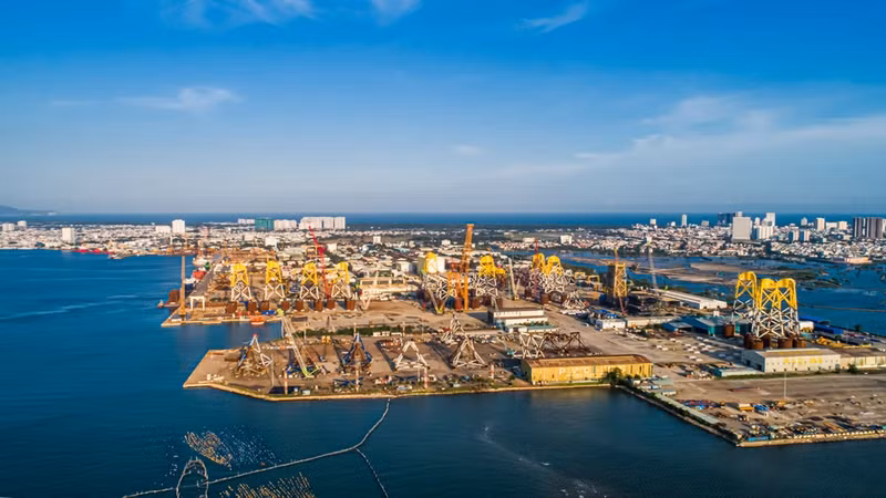 Una de las obras en el mar del Grupo Nacional de Petróleo y Gas de Vietnam. (Fotografía: VNA)