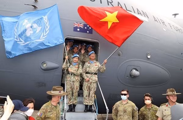 Cascos azules de Vietnam. (Fotografía: VNA)