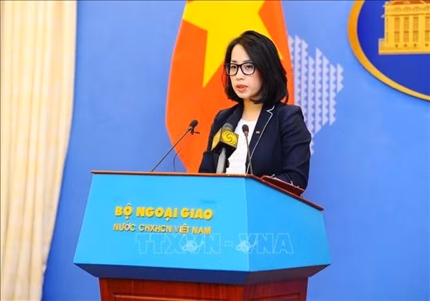 La portavoz adjunta de la Cancillería vietnamita Pham Thu Hang. (Fotografía: VNA)