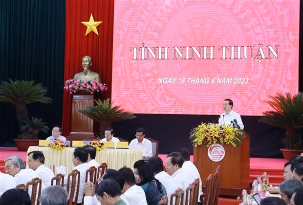 El presidente vietnamita, Vo Van Thuong, en el evento. (Fotografía: VNA)