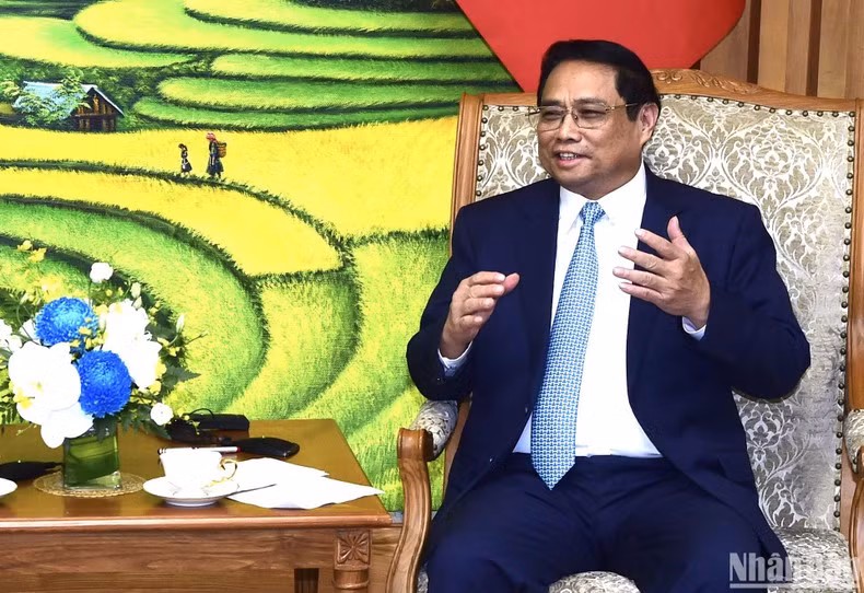 El premier vietnamita da sus palabras.
