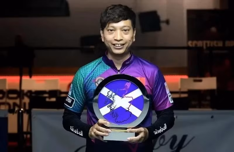 El jugador vietnamita Duong Quoc Hoang conquistó de manera excelente el Campeonato Abierto de Escocia de Billar de Bolas- 9 (Scottish Open 2024). (Fotografía: Internet)