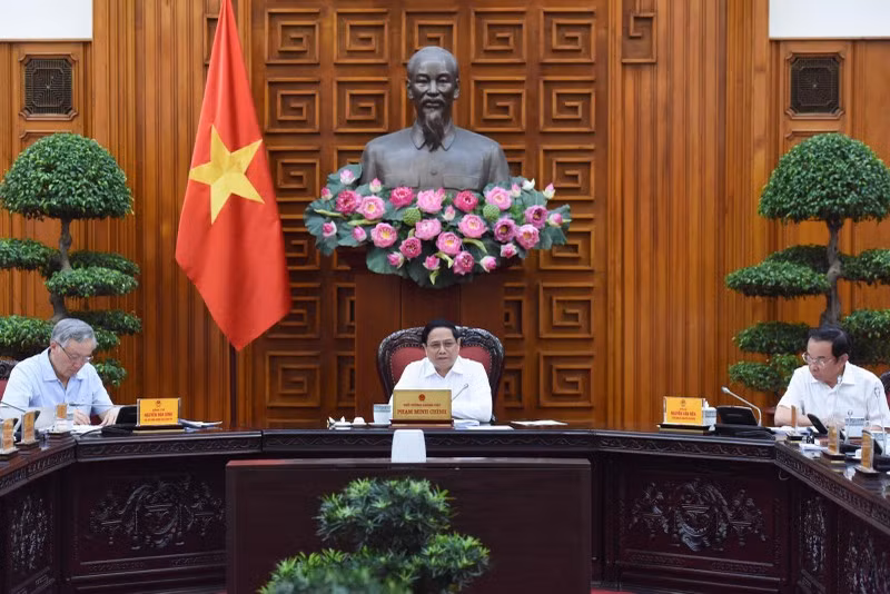 El primer ministro de Vietnam, Pham Minh Chinh, interviene en la cita. (Fotografía: Nhan Dan)