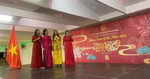 Una presentación artística en el acto de celebración del Tet en Mozambique. (Fotografía: VNA)