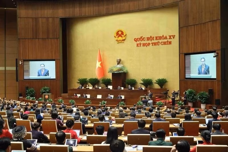 Panorama de una reunión de la Asamblea Nacional de Vietnam. (Fotografía: VNA)