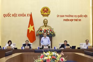 El presidente de la Asamblea Nacional de Vietnam, Tran Thanh Man, en la 55ª reunión del Comité Permanente de la Asamblea Nacional. (Foto: VNA)