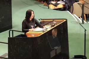 La viceministra de Relaciones Exteriores de Vietnam, Le Thi Thu Hang, habla en la cita (Foto: VNA)