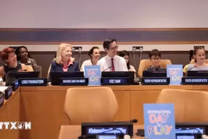 El embajador Do Hung Viet, representante permanente de Vietnam ante la ONU y presidente del Día Internacional del Juego 2026, en el evento. (Foto: VNA)