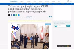 El artículo publicado en el portal indonesio Kompasiana. (Foto: VNA)