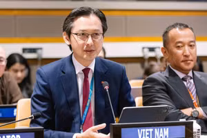 El embajador Do Hung Viet, representante permanente de Vietnam ante la ONU, habla en la cita. (Foto: VOV)