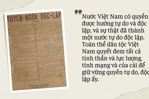 El 29 de agosto de 1945, el Presidente Ho Chi Minh mantiene un intercambio con A. Patti sobre el borrador de la “Declaración de Independencia”