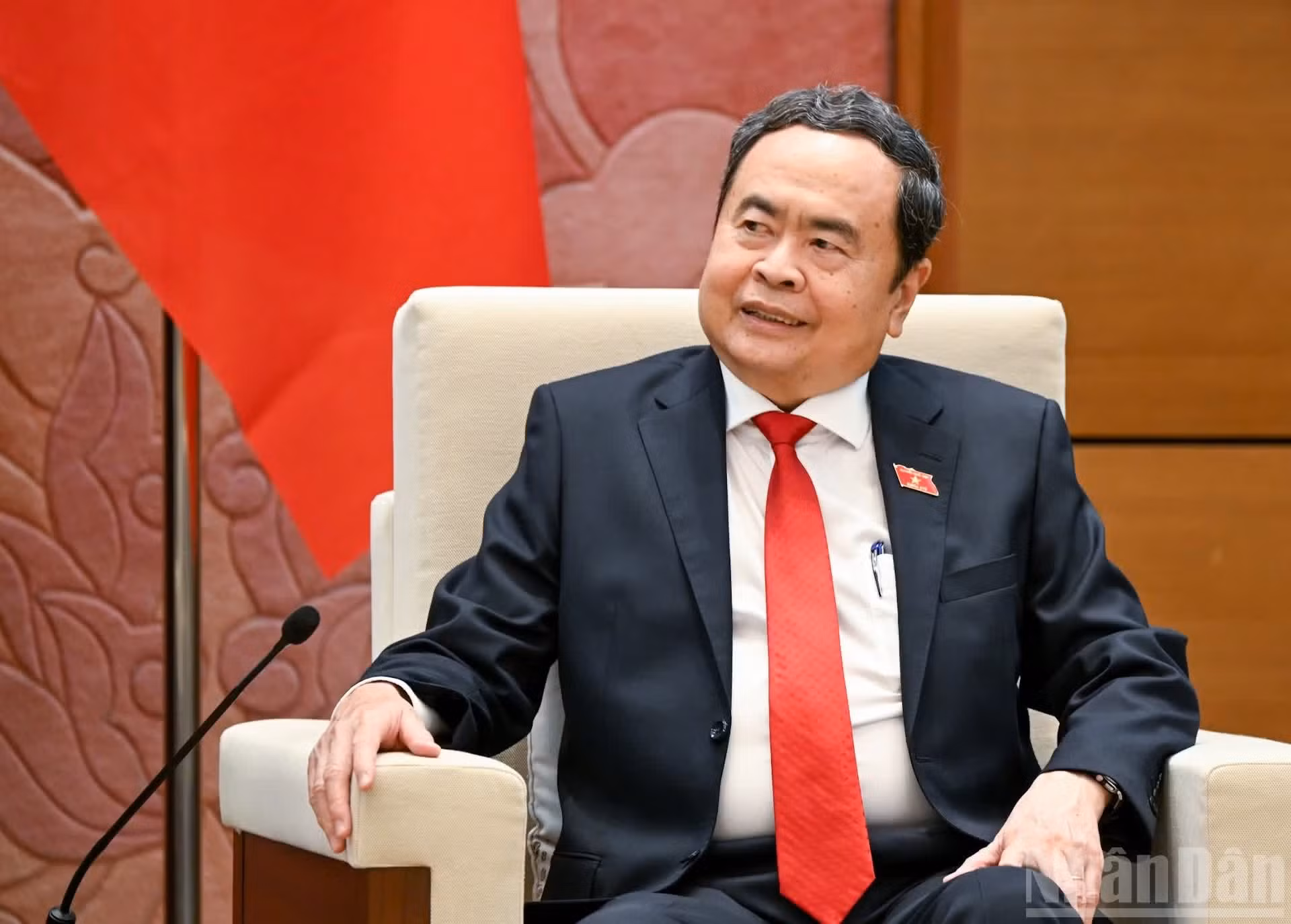 El titular de la Asamblea Nacional vietnamita, Tran Thanh Man, pronuncia un discurso. (Foto: Duy Linh)