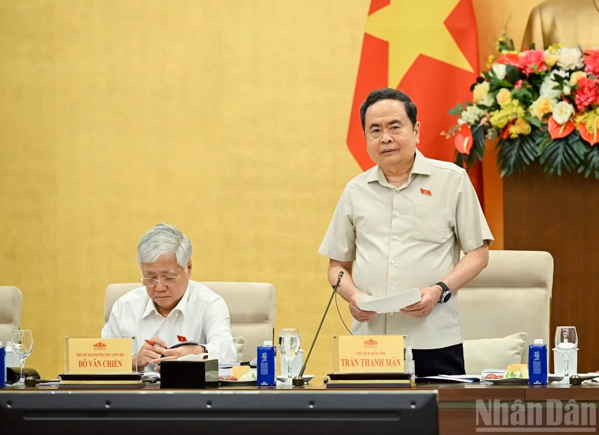 El presidente de la Asamblea Nacional de Vietnam, Tran Thanh Man, habla en la cita (Foto: Duy Linh)