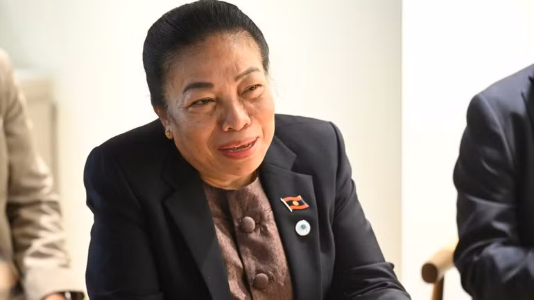 La vicepresidenta del Parlamento de Laos, Sounthone Xayachak, en la cita. (Foto: quochoi.vn)