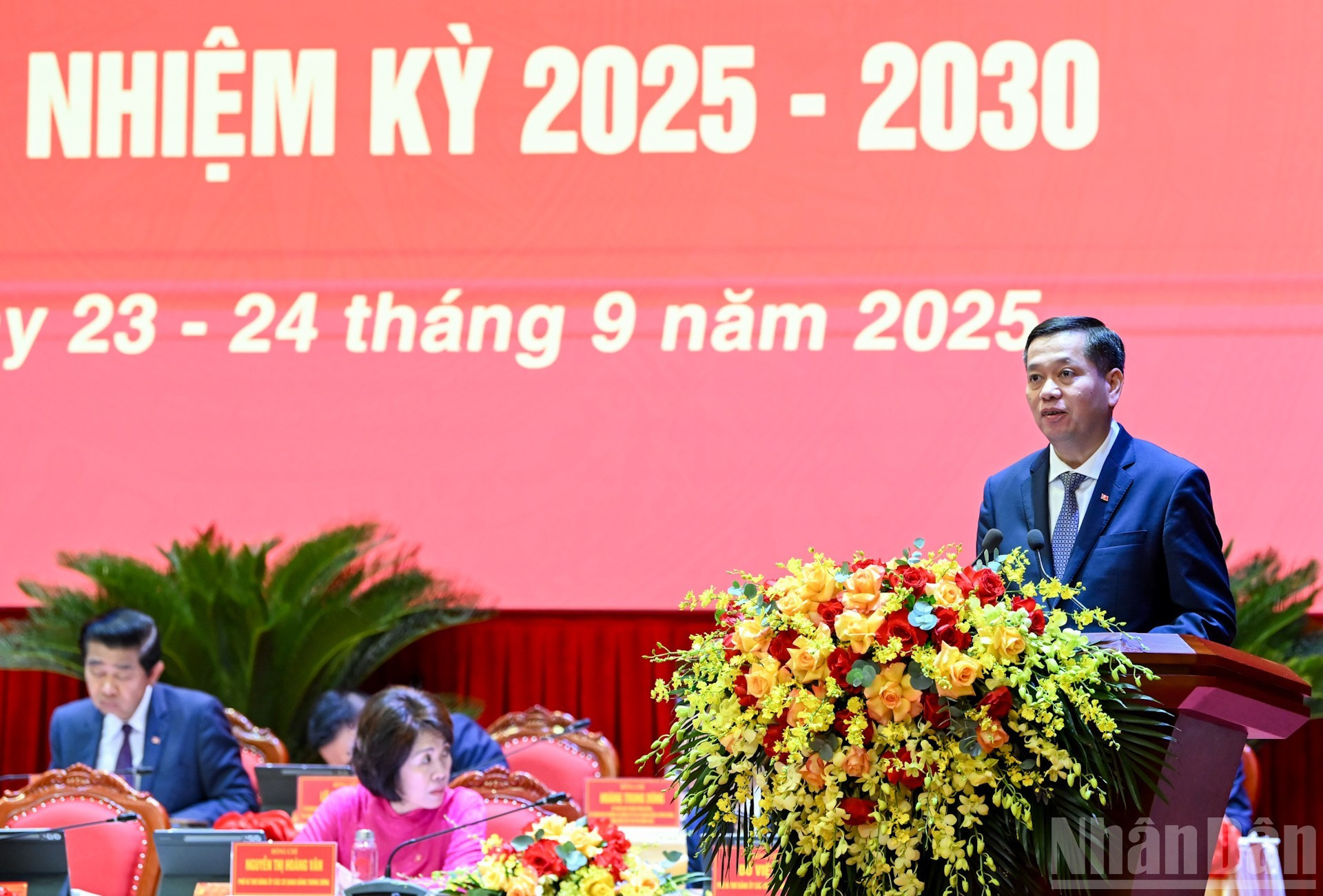 Nguyen Long Hai, miembro suplente del Comité Central del PCV y subsecretario permanente del Comité partidista de los órganos del CC del PCV, en su intervención.