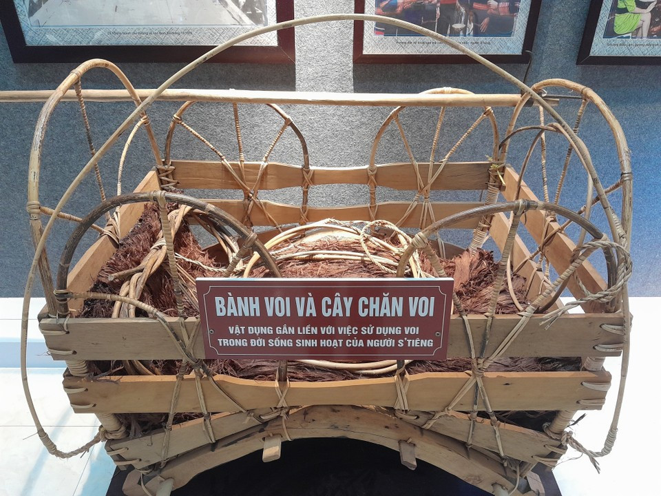 Objetos asociados con el uso de elefantes en la vida del pueblo S’tieng. (Foto: VNA) Objetos asociados con el uso de elefantes en la vida del pueblo S’tieng. (Foto: VNA)