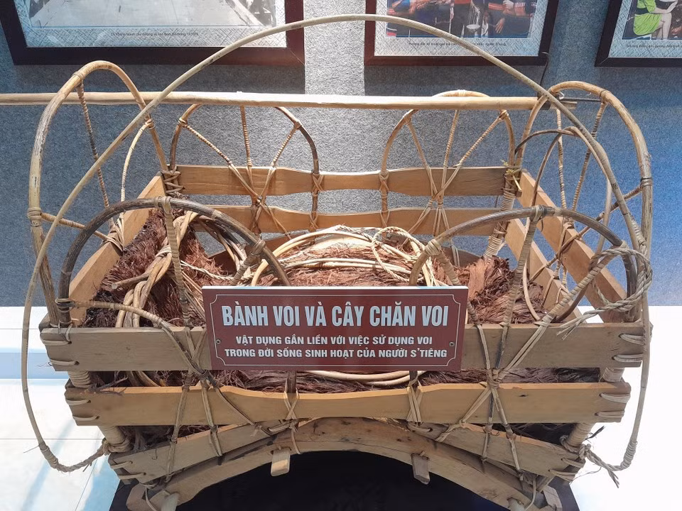 Objetos asociados con el uso de elefantes en la vida del pueblo S’tieng. (Foto: VNA)