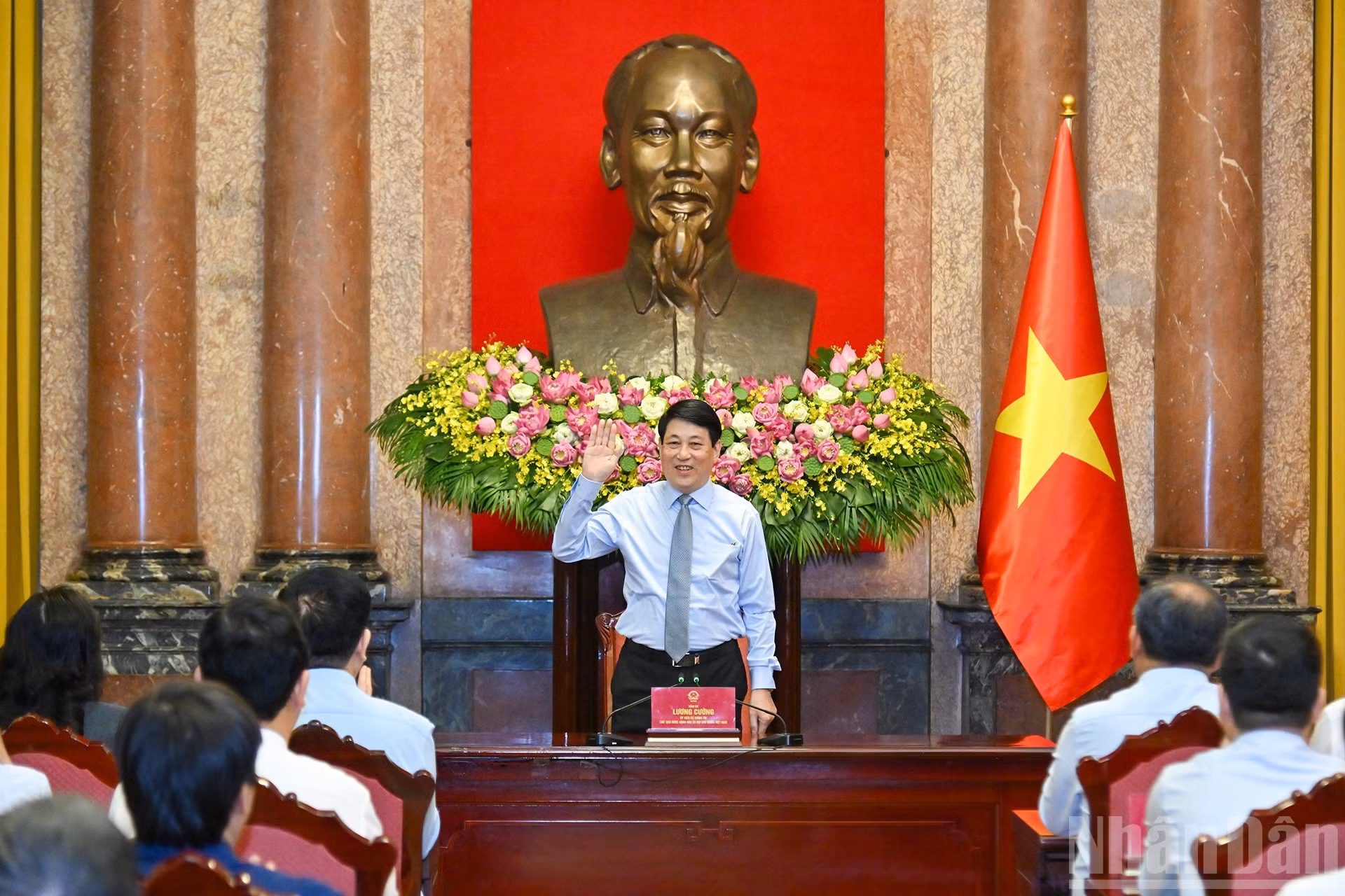 El presidente Luong Cuong en el encuentro.