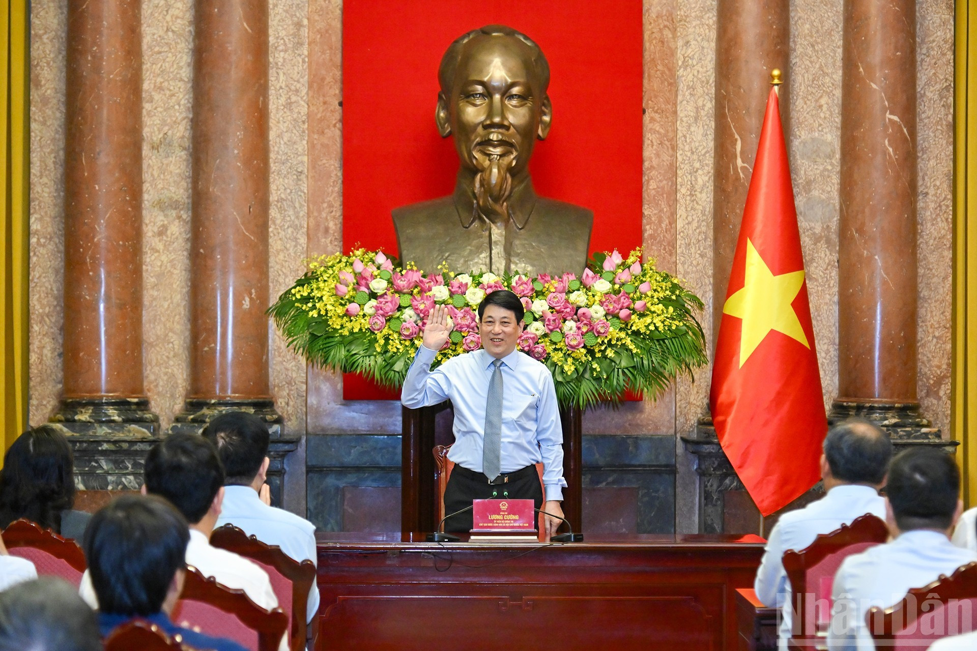 El presidente Luong Cuong en el encuentro.