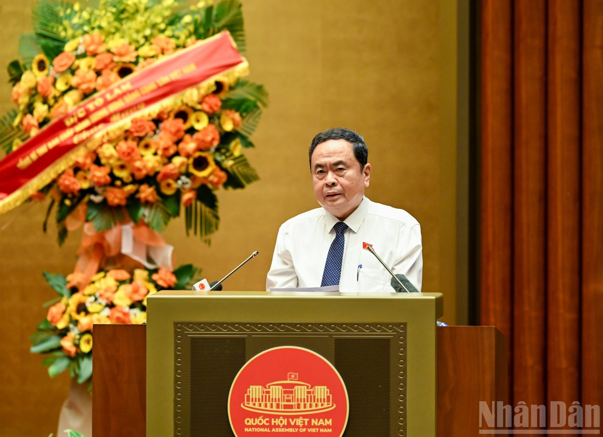 El presidente de la ANV, Tran Thanh Man, pronuncia el discurso de apertura. El presidente de la ANV, Tran Thanh Man, pronuncia el discurso de apertura.