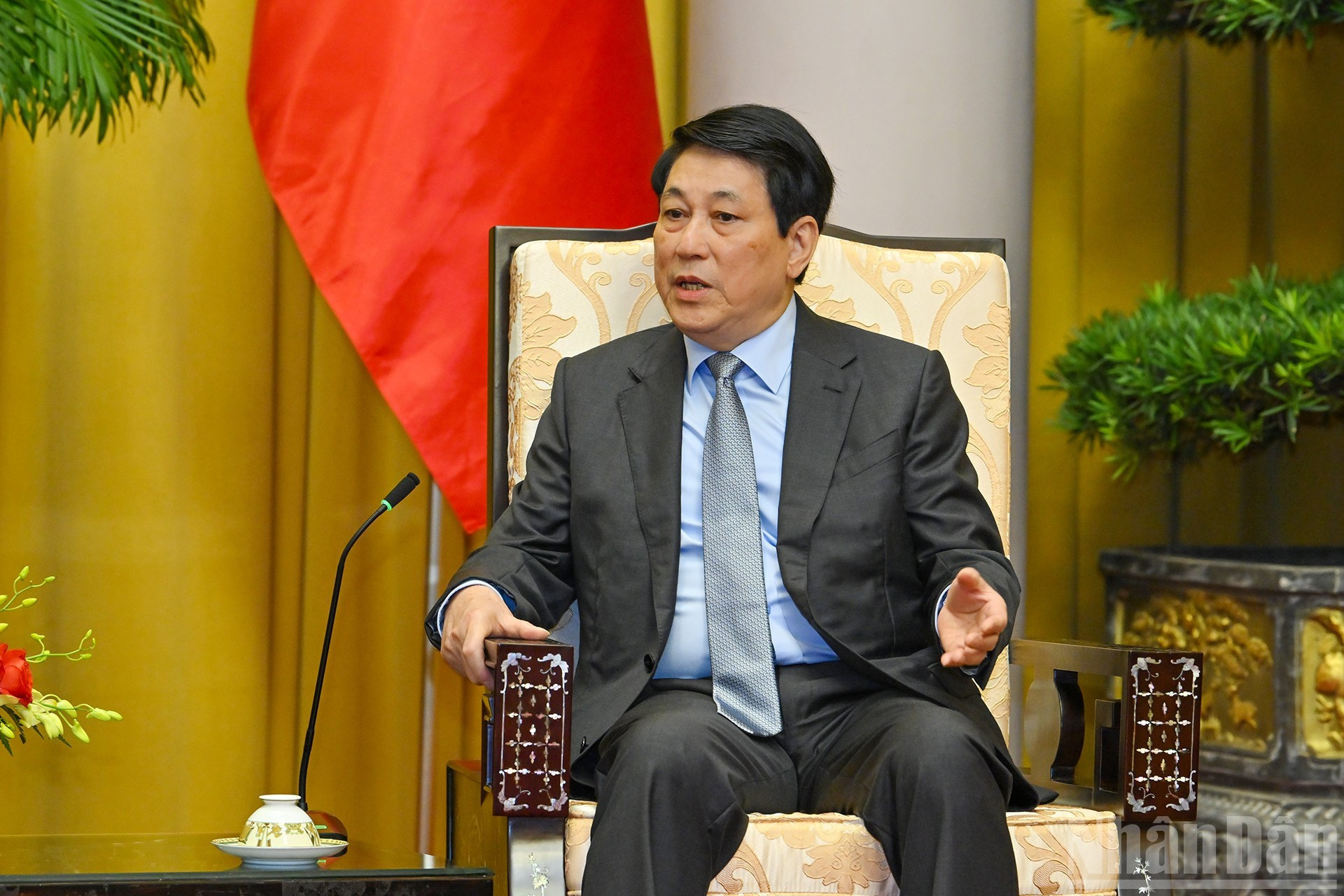 El presidente Luong Cuong interviene en el encuentro.