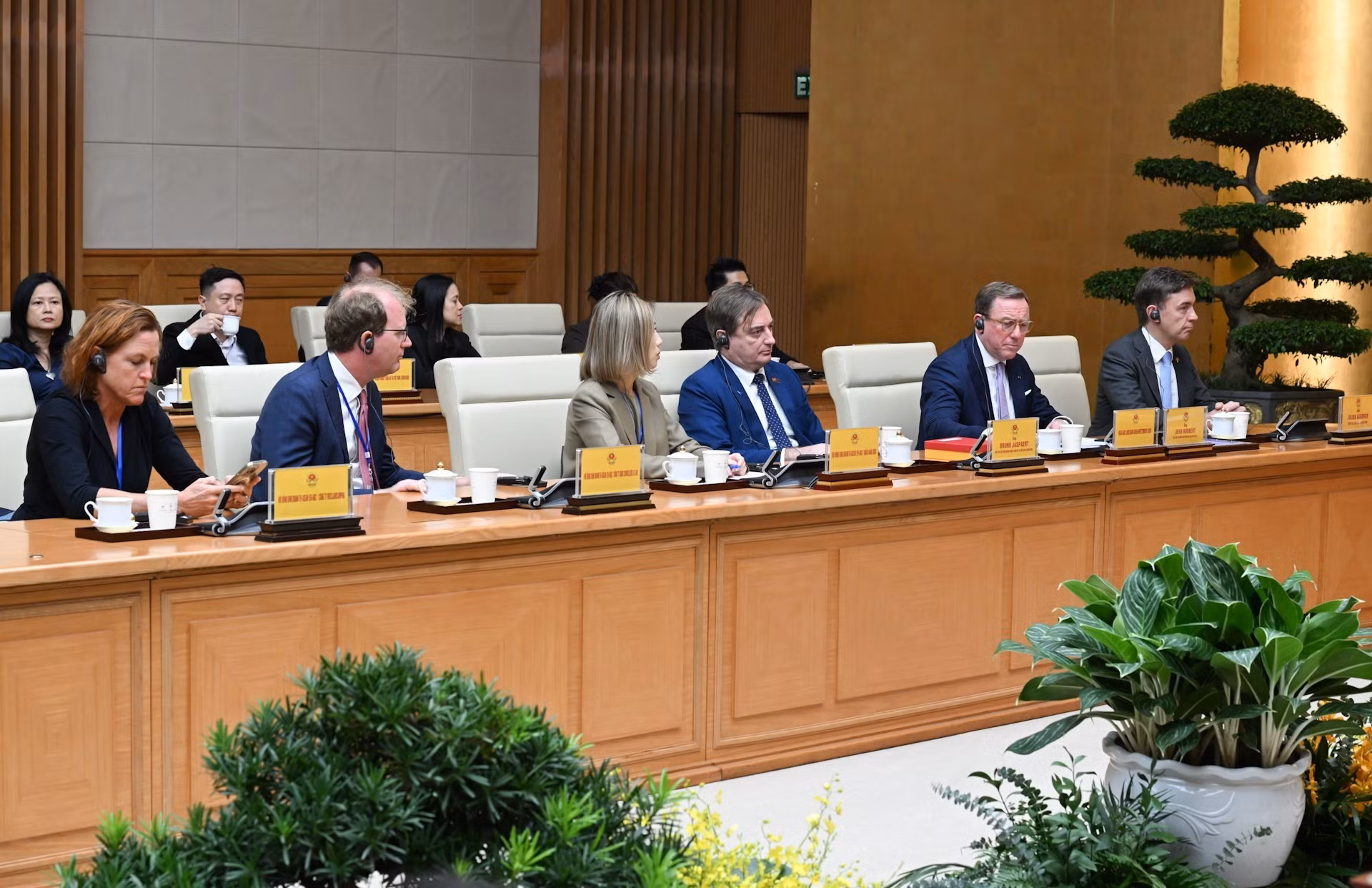 La delegación empresarial de EU-ABC y EuroCham en la reunión.
