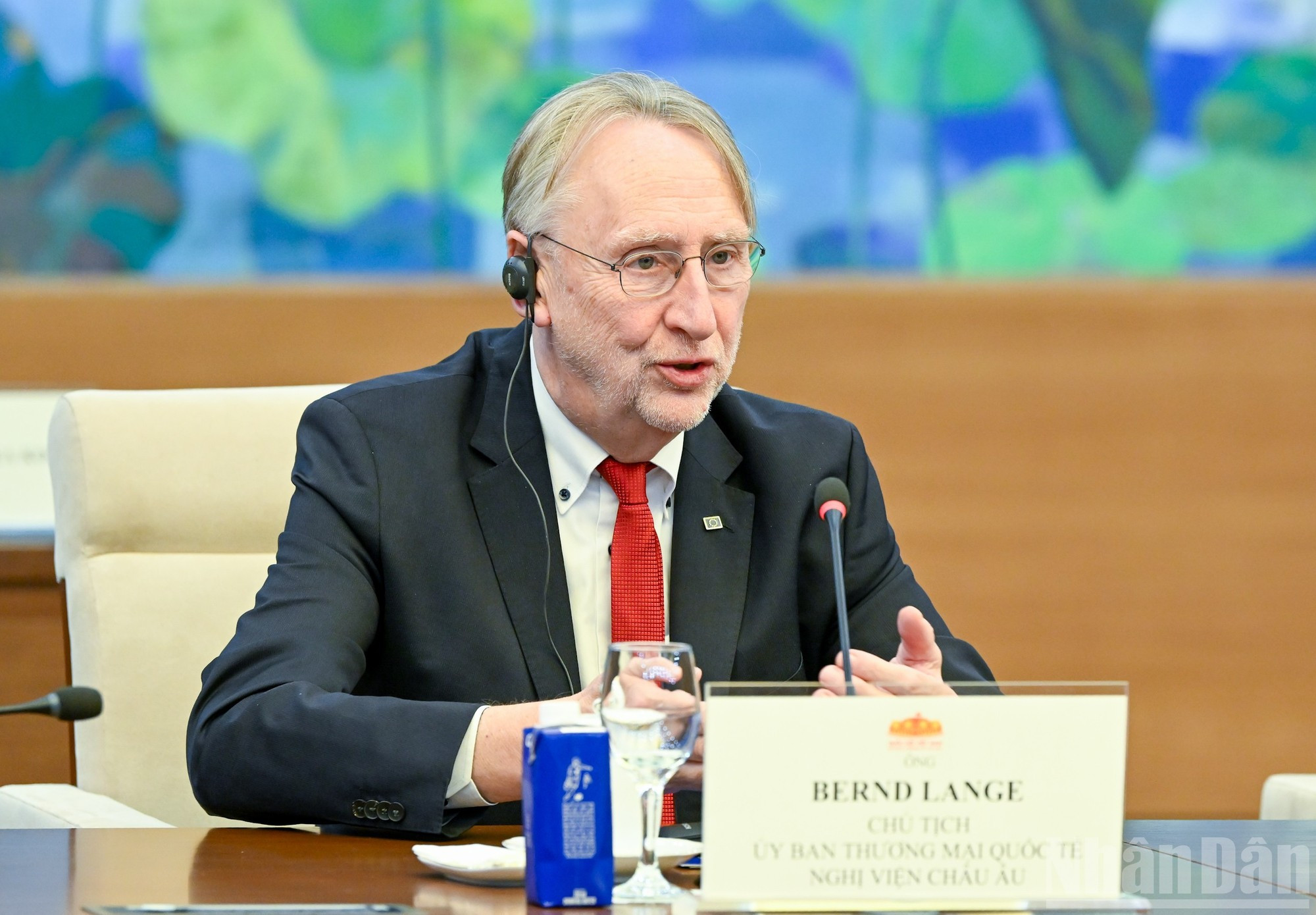 El presidente de la Comisión de Comercio Internacional del Parlamento Europeo, Bernd Lange, habla en la cita. El presidente de la Comisión de Comercio Internacional del Parlamento Europeo, Bernd Lange, habla en la cita.