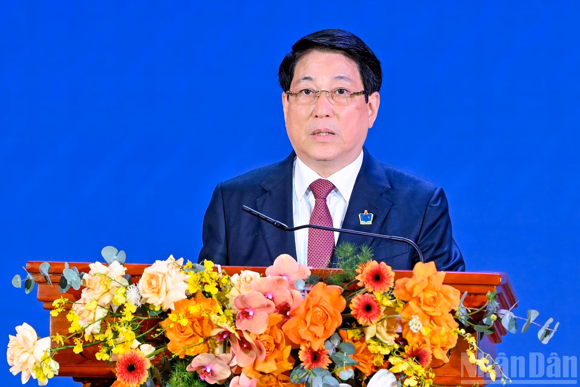 El presidente Luong Cuong interviene en la ceremonia.