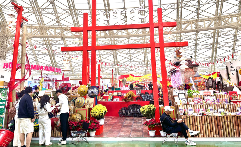 El pabellón de Hue en la feria. (Foto: VNA)