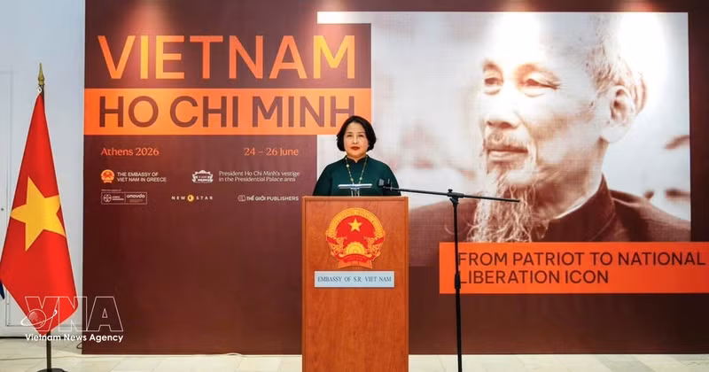 La embajadora de Vietnam en Grecia, Pham Thi Thu Huong, en el evento. (Foto: VNA)