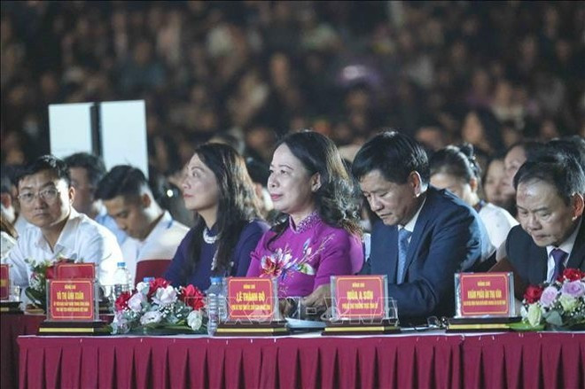 La vicepresidenta Vo Thi Anh Xuan en el festival (Foto: VNA)