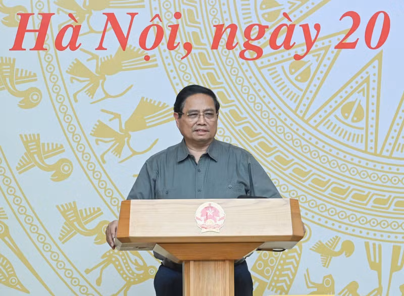 El primer ministro de Vietnam, Pham Minh Chinh, habla en la cita. (Foto: Nhan Dan)