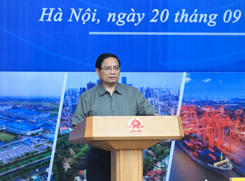 El primer ministro Pham Minh Chinh, habla en la cita. (Foto: Nhan Dan)