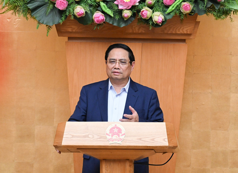 El primer ministro de Vietnam, Pham Minh Chinh, habla en el evento. (Foto: Nhan Dan)