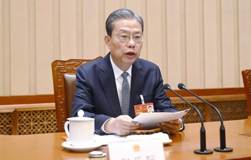 Zhao Leji, miembro del Comité Permanente del Buró Político del Comité Central del Partido Comunista de China y presidente del Comité Permanente de la Asamblea Popular Nacional. (Foto: VNA)