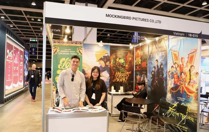 Un stand de Mockingbird Pictures (Vietnam) en el evento. (Foto: VNA)