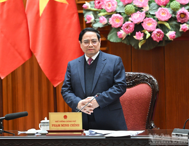 El primer ministro de Vietnam, Pham Minh Chinh, habla en el evento. (Foto: Nhan Dan)