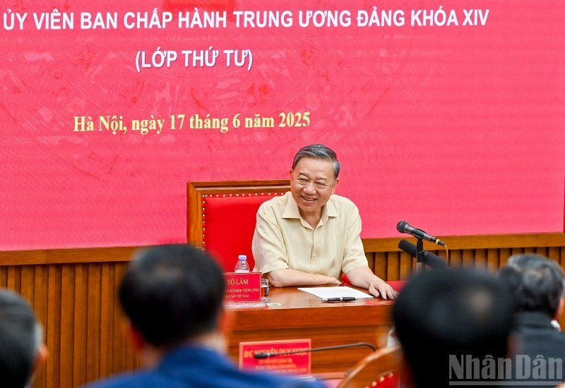 El secretario general del Partido Comunista de Vietnam (PCV), To Lam, habla en el evento. (Foto: Nhan Dan)