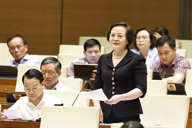 La ministra del Interior, Pham Thi Thanh Tra, habla en el evento. (Foto: VNA)