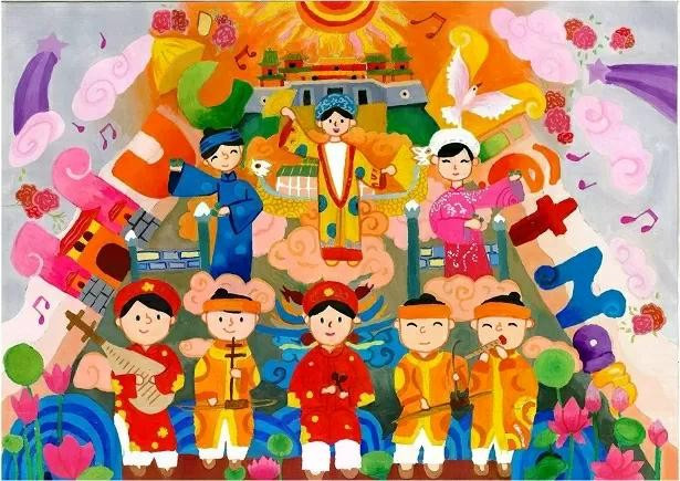 La obra "Hue: un vistazo a la antigua capital", de la autora Ngo Ky Han, gana el primer premio para menores de 12 años. (Foto: comité organizador)